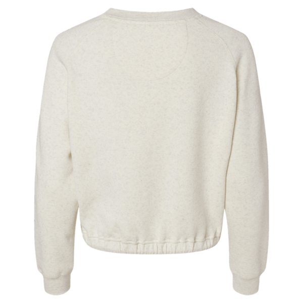 LAT Women's Relaxed 3-End Boxy Fleece Crewneck Sweatshirt, Natural Heather, Back view