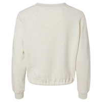 LAT Women's Relaxed 3-End Boxy Fleece Crewneck Sweatshirt, Natural Heather, Back view