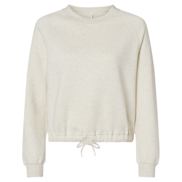 LAT Women's Relaxed 3-End Boxy Fleece Crewneck Sweatshirt, Natural Heather, Front view