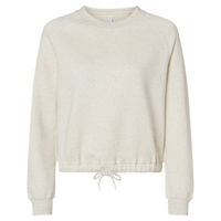 LAT Women's Relaxed 3-End Boxy Fleece Crewneck Sweatshirt, Natural Heather, Front view