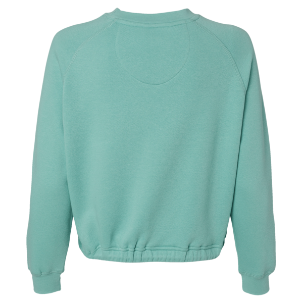 LAT Women's Relaxed 3-End Boxy Fleece Crewneck Sweatshirt, Saltwater, Back view