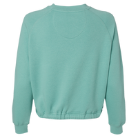 LAT Women's Relaxed 3-End Boxy Fleece Crewneck Sweatshirt, Saltwater, Back view