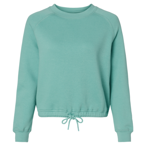 LAT Women's Relaxed 3-End Boxy Fleece Crewneck Sweatshirt, Saltwater, Front view