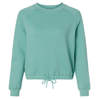 LAT Women's Relaxed 3-End Boxy Fleece Crewneck Sweatshirt, Saltwater, Front view