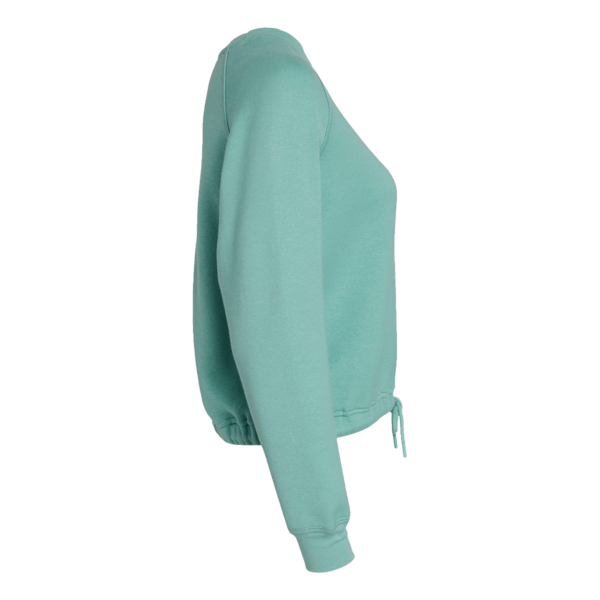 LAT Women's Relaxed 3-End Boxy Fleece Crewneck Sweatshirt, Saltwater, Right Sleeve view