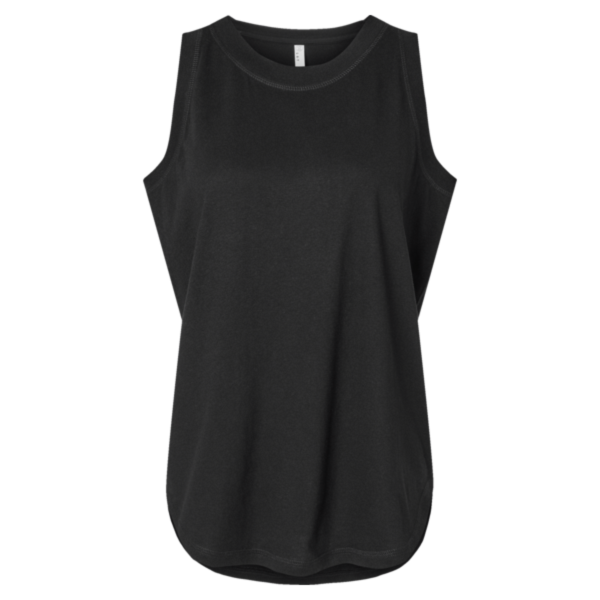 LAT Women's Relaxed Fine Jersey Tank, Black, Front view