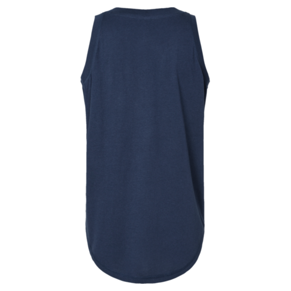 LAT Women's Relaxed Fine Jersey Tank, Denim, Back view