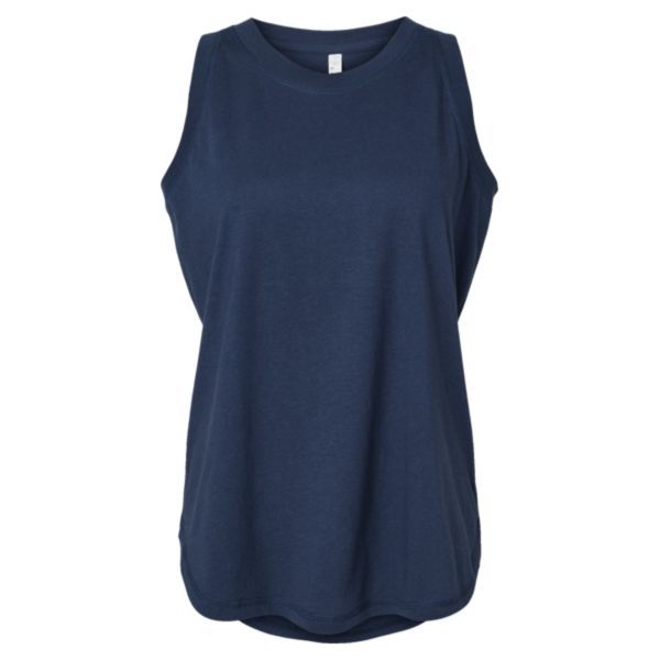 LAT Women's Relaxed Fine Jersey Tank, Denim, Front view