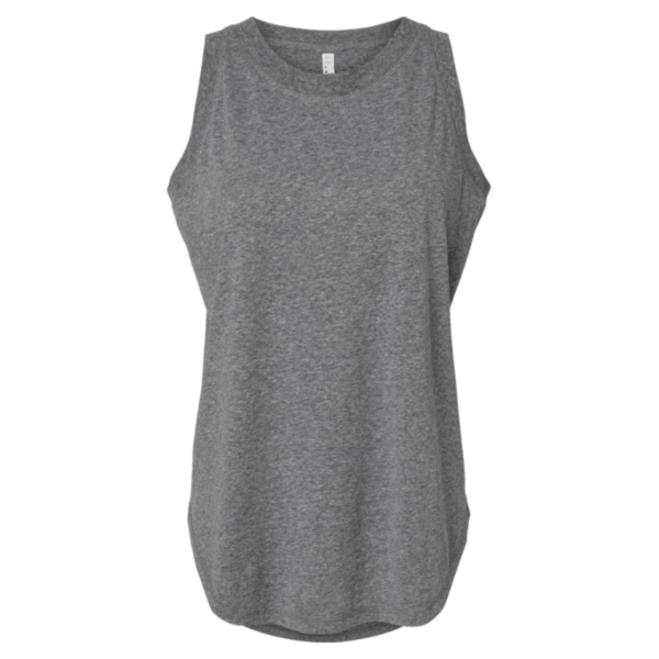 LAT Women's Relaxed Fine Jersey Tank, Granite Heather, Front view