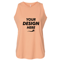 LAT Women's Relaxed Fine Jersey Tank, Peachy, Front view, Mockup