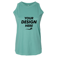 LAT Women's Relaxed Fine Jersey Tank, Saltwater, Front view, Mockup