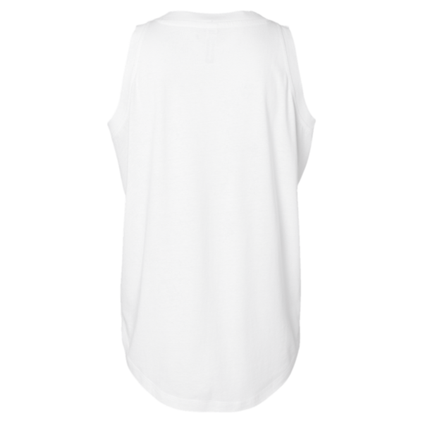 LAT Women's Relaxed Fine Jersey Tank, White, Back view
