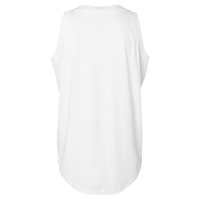 LAT Women's Relaxed Fine Jersey Tank, White, Back view