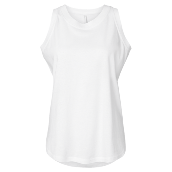 LAT Women's Relaxed Fine Jersey Tank, White, Front view