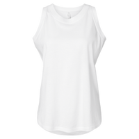 LAT Women's Relaxed Fine Jersey Tank, White, Front view