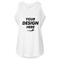 LAT Women's Relaxed Fine Jersey Tank, White, Front view, Mockup