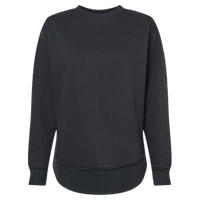 LAT Women's Weekend Fleece Crewneck Sweatshirt, Black, Front view