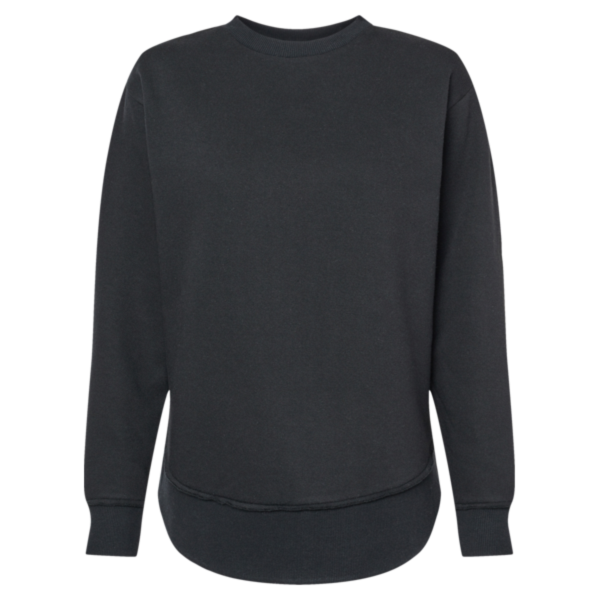 LAT Women's Weekend Fleece Crewneck Sweatshirt, Black, Front view