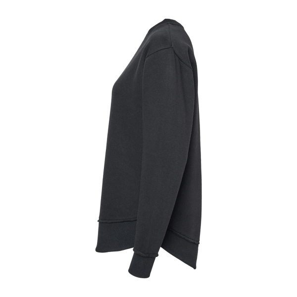 LAT Women's Weekend Fleece Crewneck Sweatshirt, Black, Left Sleeve view