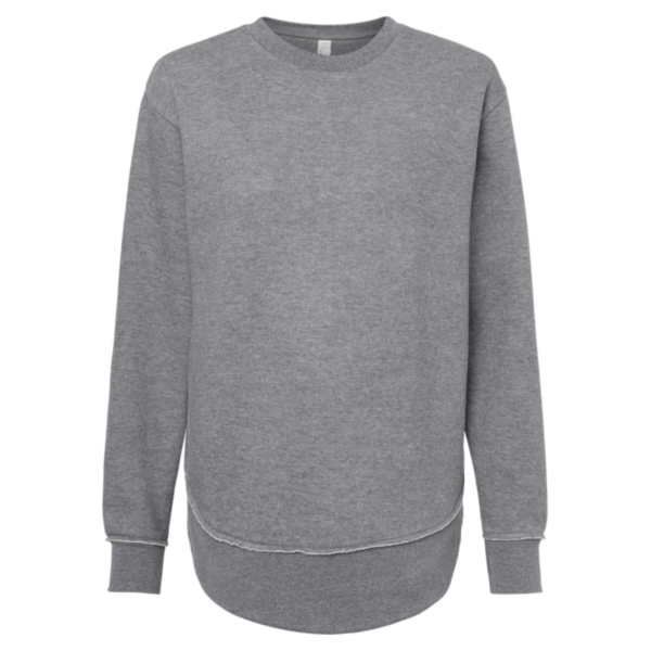 LAT Women's Weekend Fleece Crewneck Sweatshirt, Granite Heather, Front view