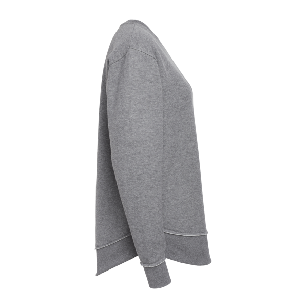 LAT Women's Weekend Fleece Crewneck Sweatshirt, Granite Heather, Right Sleeve view