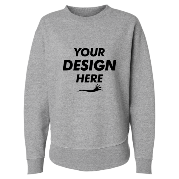 LAT Women's Weekend Fleece Crewneck Sweatshirt, Heather, Front view, Mockup