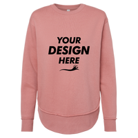 LAT Women's Weekend Fleece Crewneck Sweatshirt, Mauvelous, Front view, Mockup