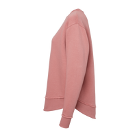 LAT Women's Weekend Fleece Crewneck Sweatshirt, Mauvelous, Left Sleeve view