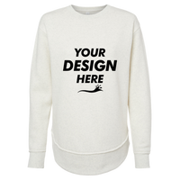 LAT Women's Weekend Fleece Crewneck Sweatshirt, Natural Heather, Front view, Mockup