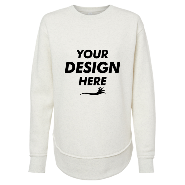 LAT Women's Weekend Fleece Crewneck Sweatshirt, Natural Heather, Front view, Mockup