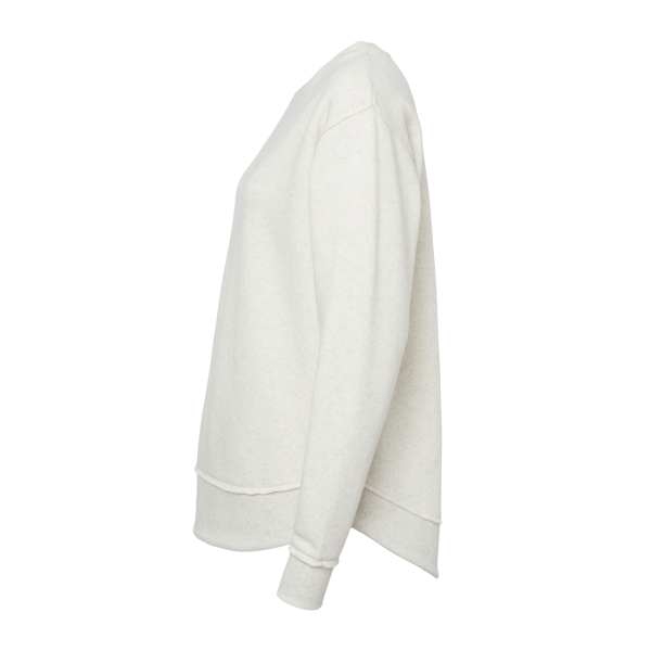 LAT Women's Weekend Fleece Crewneck Sweatshirt, Natural Heather, Left Sleeve view