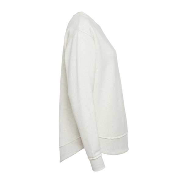 LAT Women's Weekend Fleece Crewneck Sweatshirt, Natural Heather, Right Sleeve view