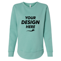 LAT Women's Weekend Fleece Crewneck Sweatshirt, Saltwater, Front view, Mockup