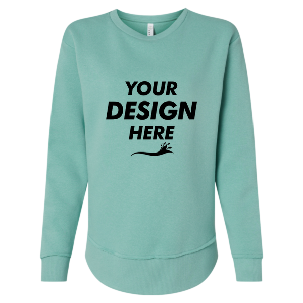 LAT Women's Weekend Fleece Crewneck Sweatshirt, Saltwater, Front view, Mockup