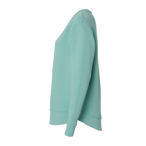 LAT Women's Weekend Fleece Crewneck Sweatshirt, Saltwater, Left Sleeve view