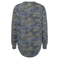 LAT Women's Weekend Fleece Crewneck Sweatshirt, Vintage Camo, Back view