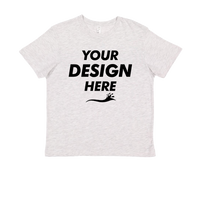 LAT Youth Fine Jersey Tee, Ash / Ash, Front view, Mockup