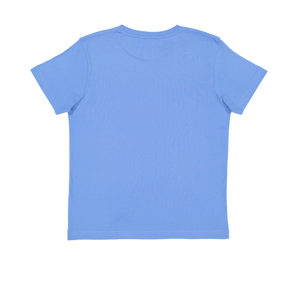 LAT Youth Fine Jersey Tee, Carolina Blue / Carolina Blue, Back view