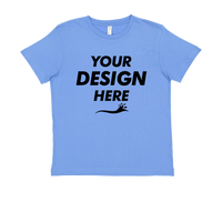 LAT Youth Fine Jersey Tee, Carolina Blue / Carolina Blue, Front view, Mockup