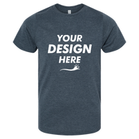 LAT Youth Fine Jersey Tee, Vintage Denim / Vintage Denim, Front view, Mockup