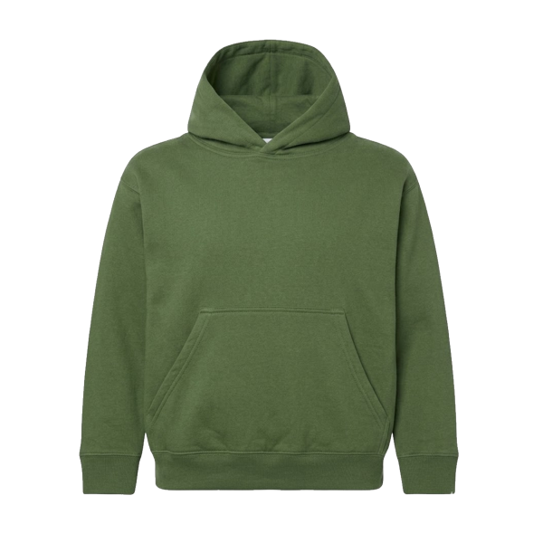 LAT Youth Fleece Hoodie Sweatshirt, Basil, Front view