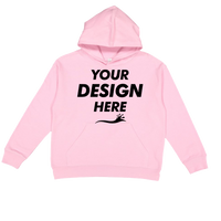 LAT Youth Fleece Hoodie Sweatshirt, Pink, Front view, Mockup