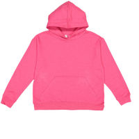 LAT Youth Fleece Hoodie Sweatshirt, Vintage Hot Pink, Front view