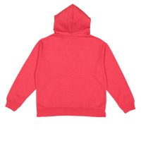 LAT Youth Fleece Hoodie Sweatshirt, Vintage Red, Back view