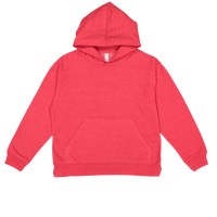 LAT Youth Fleece Hoodie Sweatshirt, Vintage Red, Front view