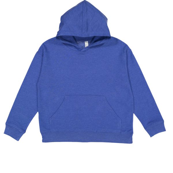LAT Youth Fleece Hoodie Sweatshirt, Vintage Royal, Front view