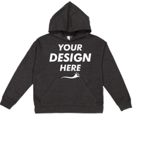 LAT Youth Fleece Hoodie Sweatshirt, Vintage Smoke, Front view, Mockup