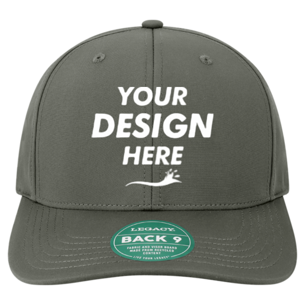 LEGACY Back Nine Cap, Dark Grey, Front view, Mockup
