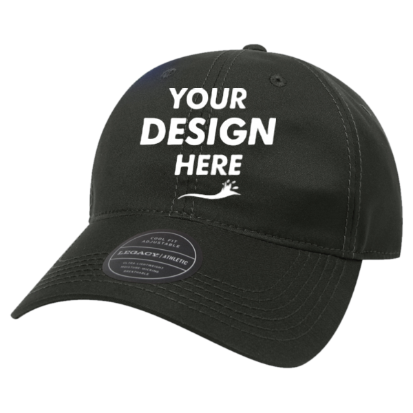 LEGACY Cool Fit Adjustable Cap, Black, Front view, Mockup