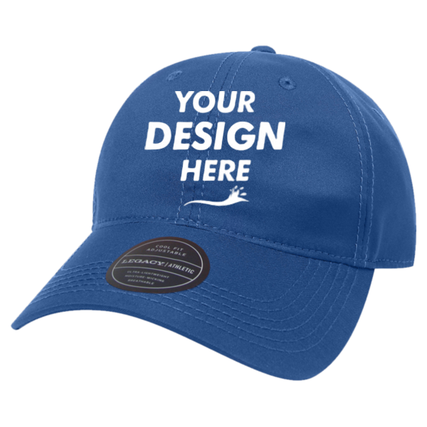 LEGACY Cool Fit Adjustable Cap, Royal, Front view, Mockup